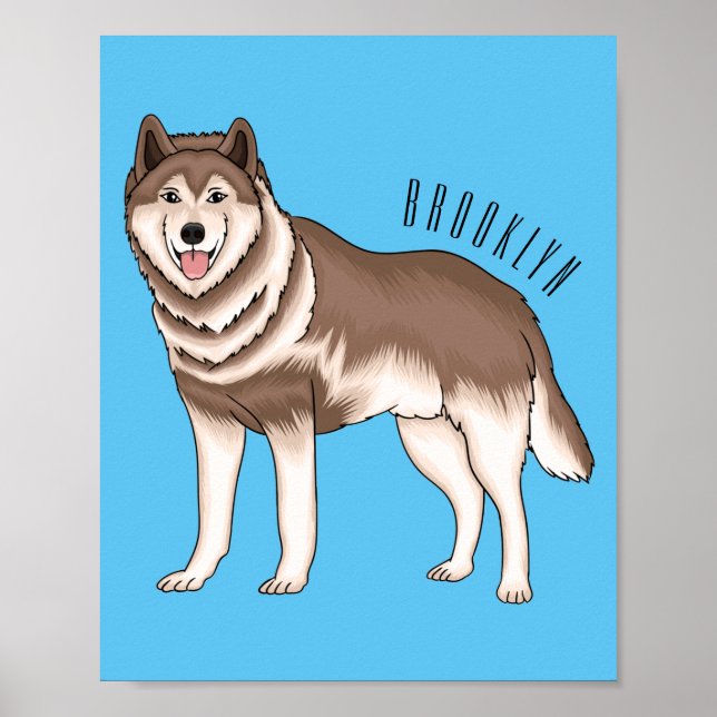 Affiche dessin humoristique sibérien husky (Devant)