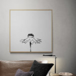 Affiche Dessin minimaliste en noir et blanc<br><div class="desc">Dessin minimaliste en ligne de fleurs en noir et blanc</div>