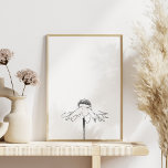 Affiche Dessin minimaliste Fleur noir et blanc<br><div class="desc">Dessin floral simple et élégant en noir et blanc minimaliste.</div>