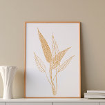 Affiche Dessin minimaliste moderne de Feuilles botaniques<br><div class="desc">Une ligne minimaliste moderne de la nature botanique Illustration d'art dans une jolie ombre d'automne de jaune d'ambre doré. Si vous souhaitez modifier la couleur de l'arrière - plan ou ajouter du texte,  cliquez sur customiser ou envoyez-moi un message.</div>
