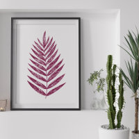 Dessin minimaliste moderne de fougères en Plum