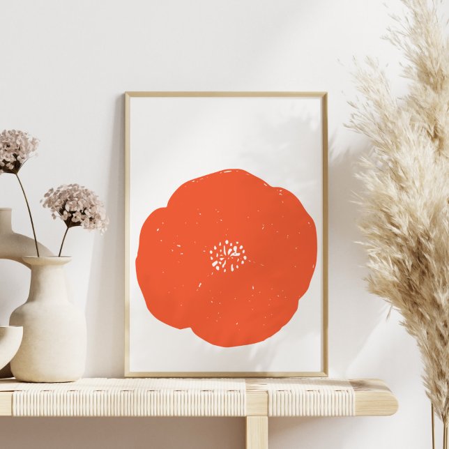 Affiche Dessin minimaliste Orange Flower Art (Créateur téléchargé)