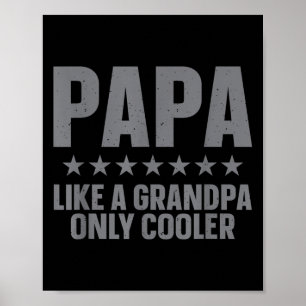 Affiche Dessin Papa Drôle Pour Grand-Père De Petits-Enfant