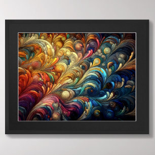 Affiche Dessin Pastel Abstrait Bio Bubbly coloré