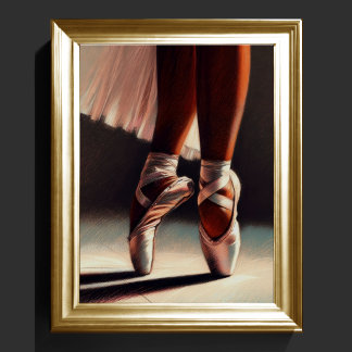 Affiche Dessin Pastel Ballerina sur Pointe