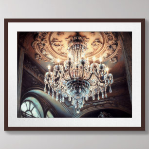 Affiche Dessin pastel d'architecture lustre orné