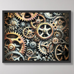 Affiche Dessin pastel de Cogs Gears Steampunk