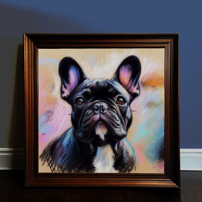 Affiche Dessin pastel d'un Bulldog IV français (Créateur téléchargé)