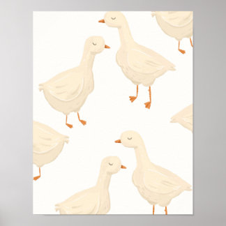 Affiche Dessin pour chambre de nourrissons canards pour fi