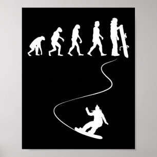 Affiche Dessin Simple Evolution Snowboard