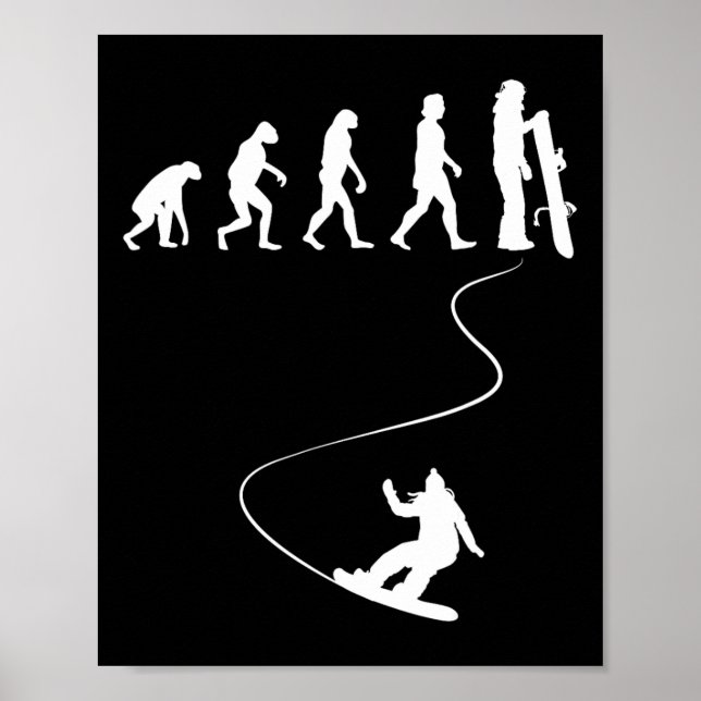 Affiche Dessin Simple Evolution Snowboard (Devant)