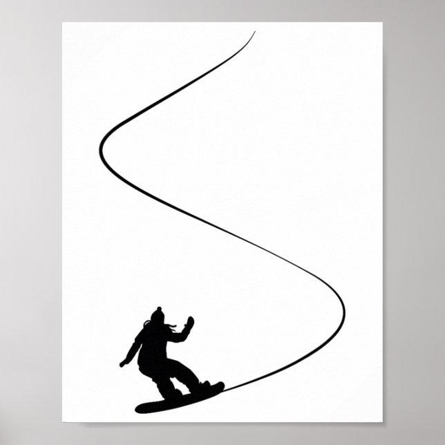 Affiche Dessin Simple Snowboard Girl (Devant)