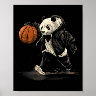 Affiche Dessin Sketball Bear Animal Art Sketto Hoop Panda