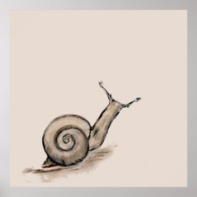 Affiche Dessin zen original pastel Snail (Devant)