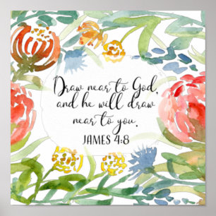 Affiche Dessinez près de Dieu   James 4:8