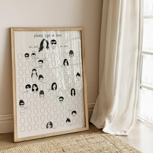 Affiche Dessinez votre visage Autre Mariage 100 livre d'hô