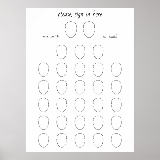 Affiche Dessinez votre visage Autre Mariage 28 livre d'hôt (Devant)