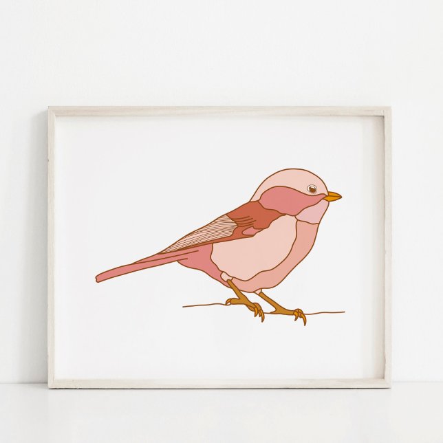 Affiche Dessins charmants d'oiseaux faits à la main (Créateur téléchargé)