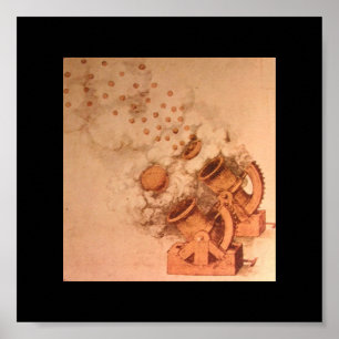 Affiche Dessins de canons de Léonard de Vinci