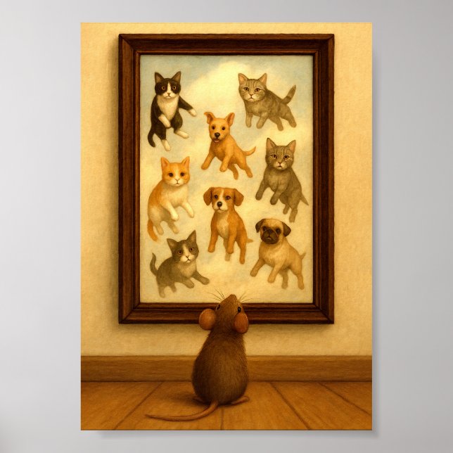 Affiche Dessins de chats et chiens drôles pour les murs (Devant)