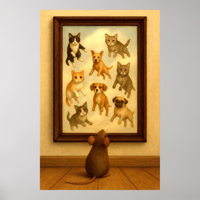 Affiche Dessins de chats et de chiens drôles pour les murs (Devant)