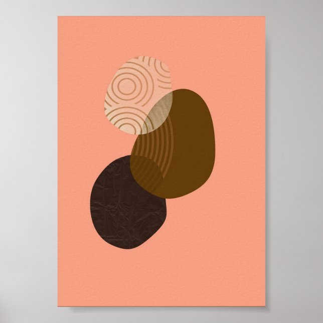 Affiche Dessins géométriques simples Boho Chic Aesthétique (Devant)