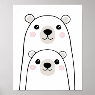 Affiche Dessins mignons d'ours pour la chambre des enfants