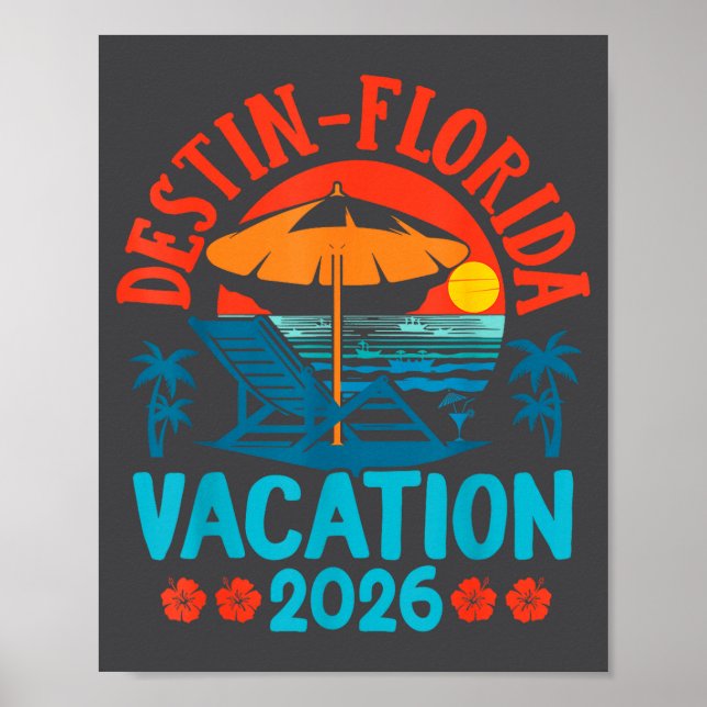 Affiche Destin Florida 2026 Family Vacation Beach Summer V (Devant)