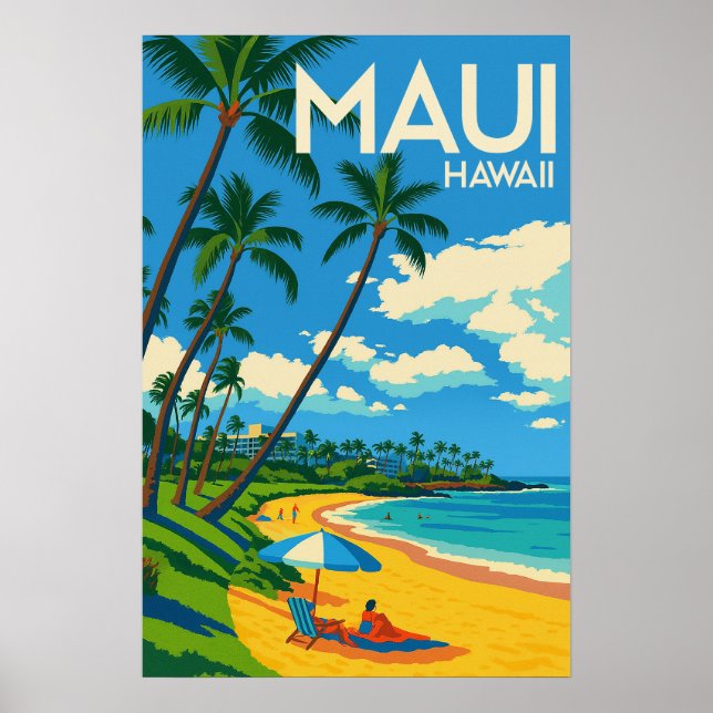 Affiche Destination de vacances d'été Hawaï (Devant)