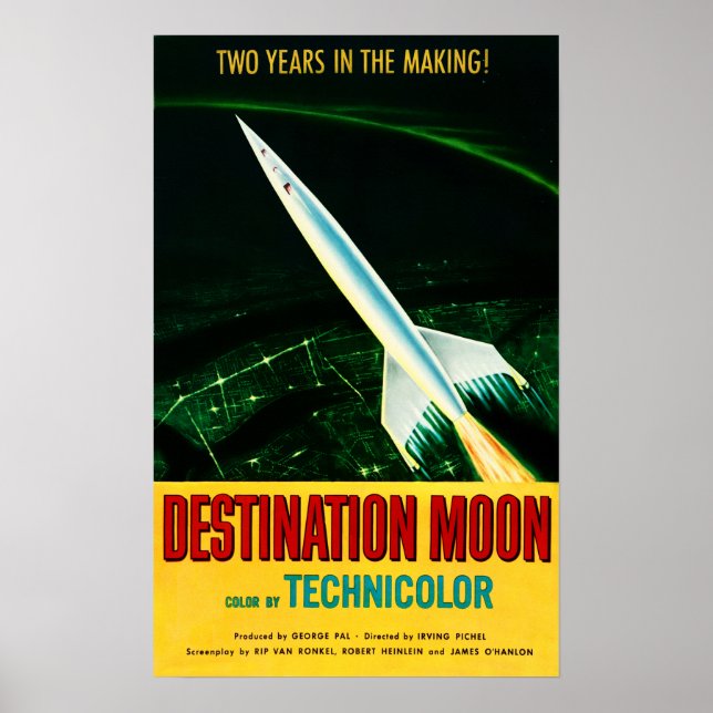 Affiche DESTINATION MOON Retro Hollywood Sci Fi Film Film (Devant)