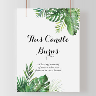 Affiche Destination Tropical Green Cette bougie brûle sign