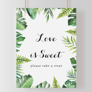 Affiche Destination Tropical Green Love Is Sweet Sign