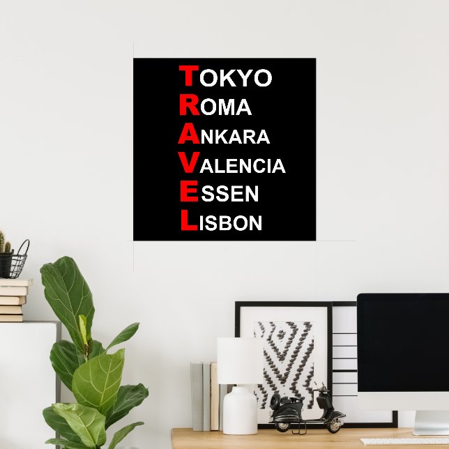 Affiche destinations de voyage (Bureau à domicile)