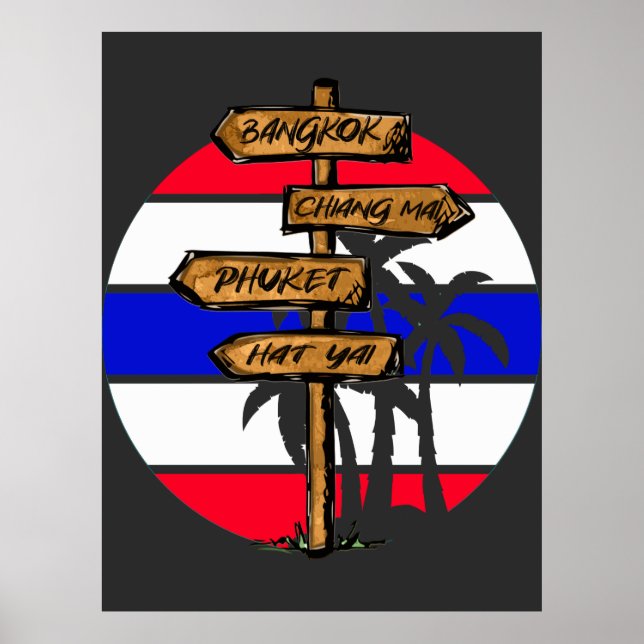 Affiche Destinations Thaïlande - Bangkok Chiang Mai Phuket (Devant)