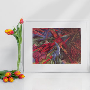 Affiche Destins des animaux de Franz Marc, Art cubiste vin