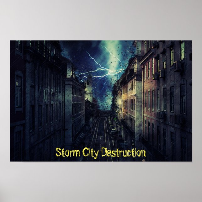 Affiche Destruction de la ville par tempête (Devant)