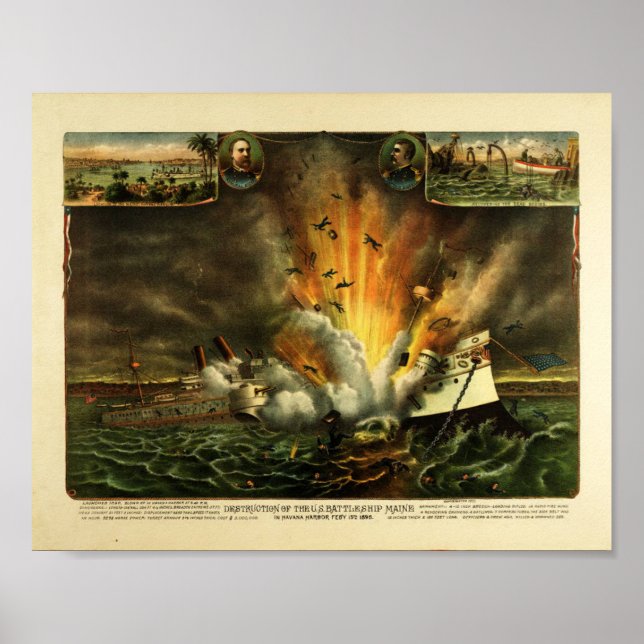 Affiche Destruction de USS Maine (Devant)