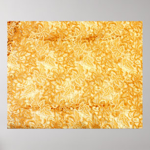 Affiche Détail de dentelle d'or tissu motif de tissu