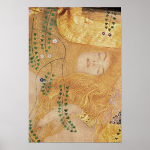 Affiche Détail de Gustav Klimt   des serpents de l'eau I