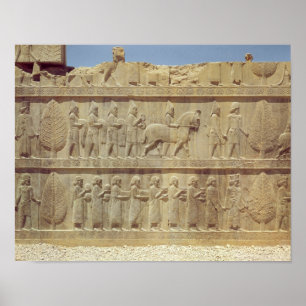 Affiche Détail de la frise du relief sur l'escalier est