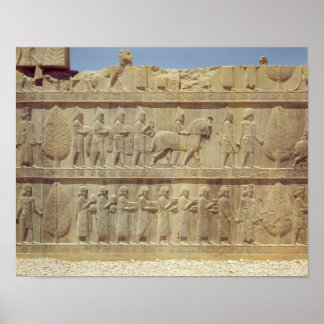 Affiche Détail de la frise du relief sur l'escalier est