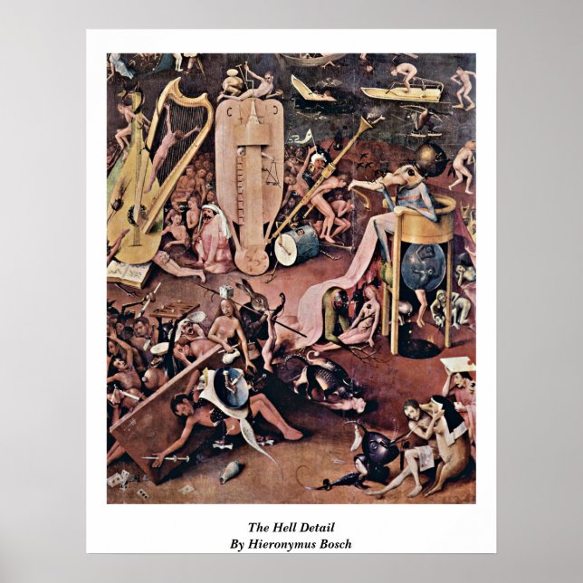Affiche Détail De L'Enfer Par Hieronymus Bosch (Devant)