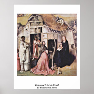 Affiche Détail de triptyque d'épiphanie par Hieronymus