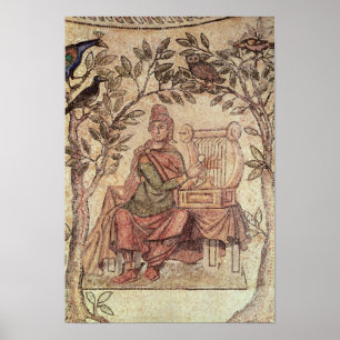 Affiche Détail d'Orphée charmant les animaux