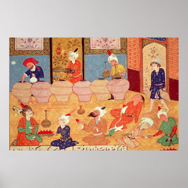 Affiche Détail d'un banquet avec des musiciens (Devant)