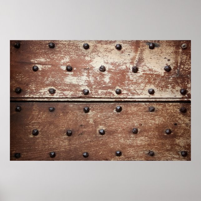 Affiche Détail d'une vieille porte peinte en noir avec moi (Devant)