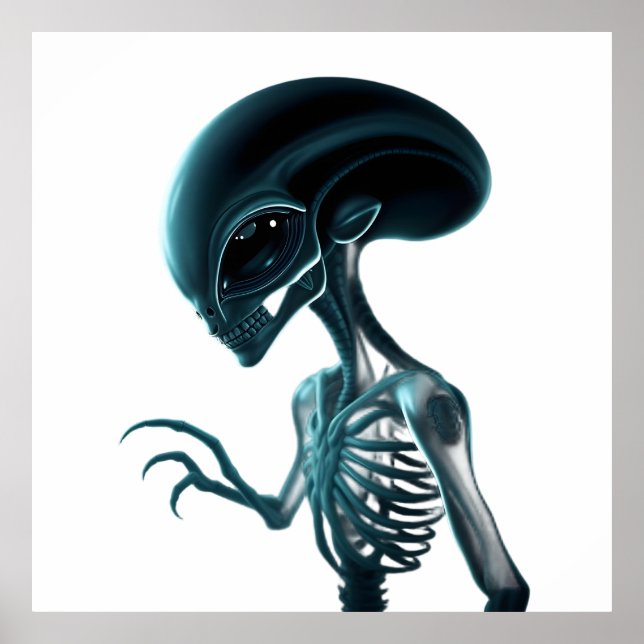 Affiche Detailed Alien with Skeletal Structure Visible (Devant)