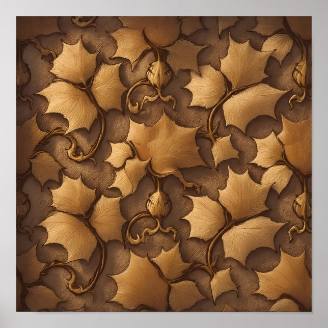 Affiche Detailed Carved Ivory Wallpaper - Luminous Texture (Devant)