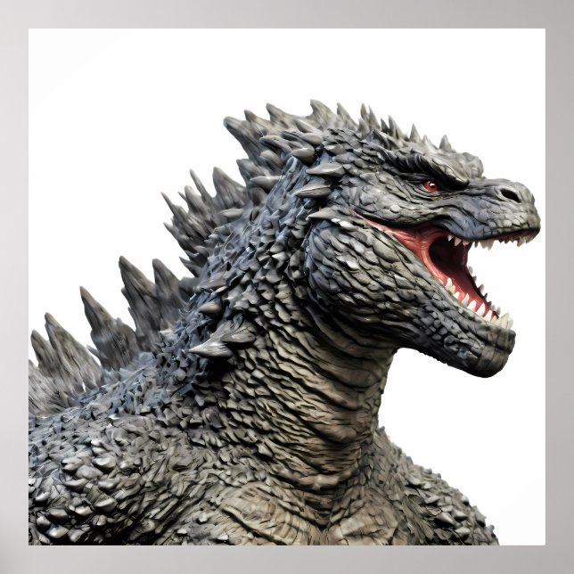 Affiche Detailed Head of Roaring Godzilla Monster (Devant)