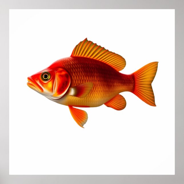 Affiche Detailed Illustration of a Red Goldfish (Devant)